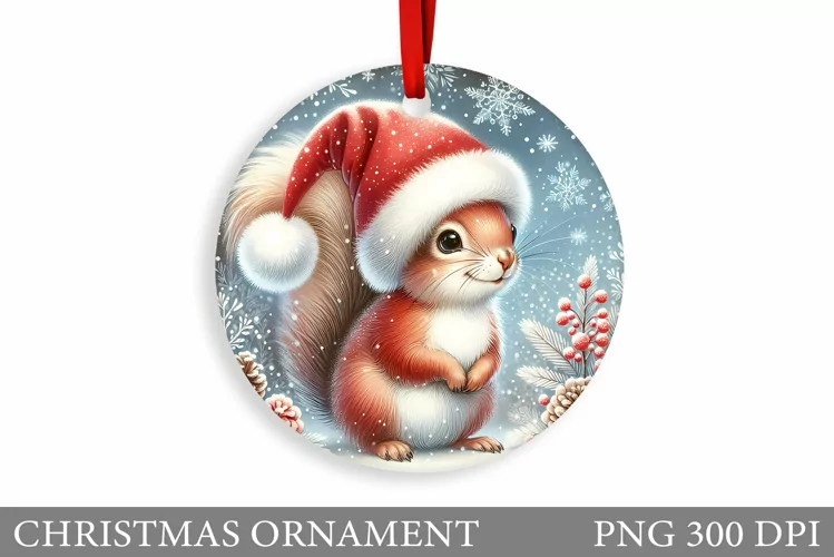 Cute Squirrel Christmas Ornament. Christmas Ornament Design