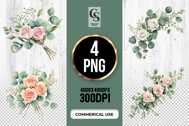 Watercolor Rose Clipart Image 5