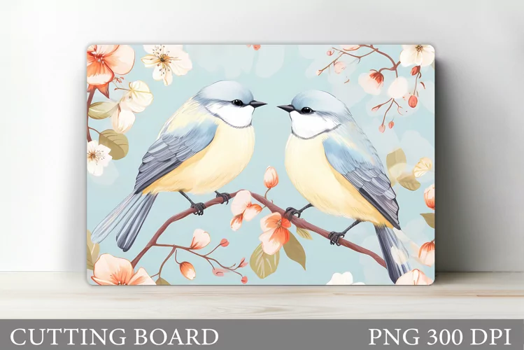 Birds Cutting Board Sublimation. Kitchen Cutting Board