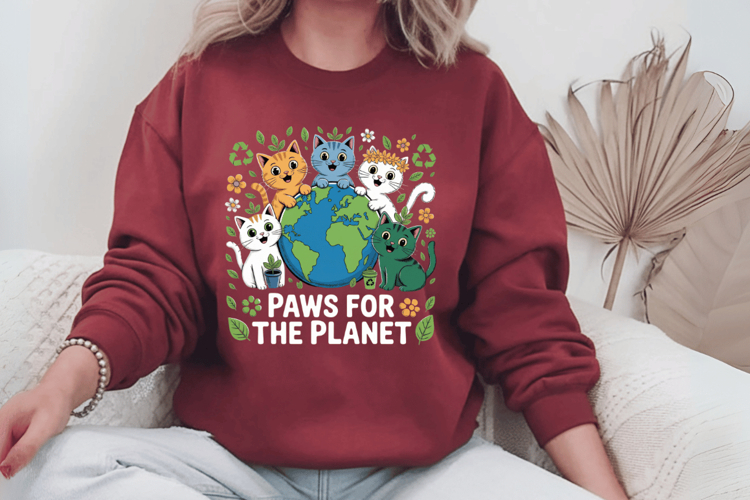 Paws for the planet PNG Sublimation | Earth Day PNG Design