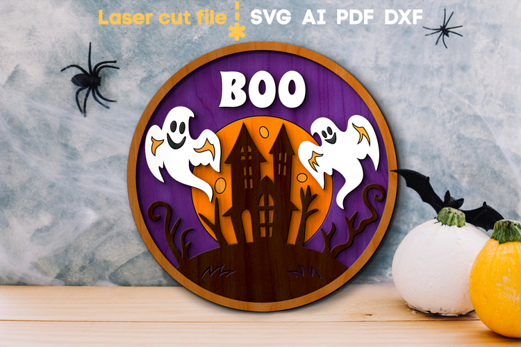Halloween Ghost SVG laser cut file for Glowforge