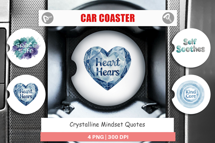 Crystalline Mindset Quotes Car Coaster