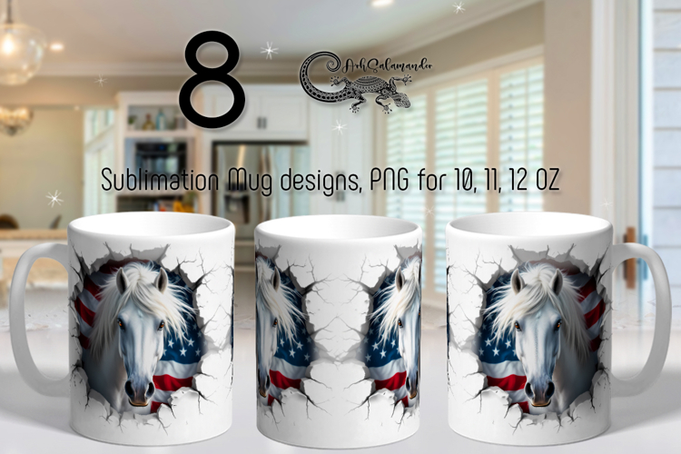 Horse & wall | Mug Sublimation design bundle, PNG