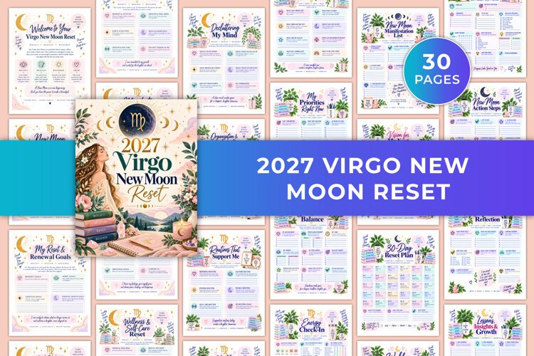 2027 Virgo New Moon Reset Workbook Kdp interiors example image 1