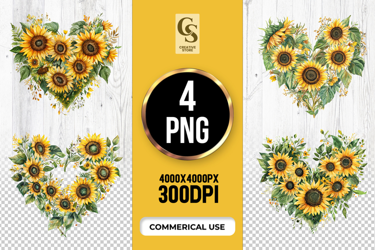 Watercolor Sunflower Clipart Image 12
