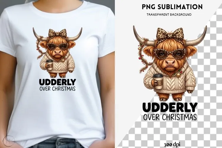 Funny Christmas animal quote png design for T-shirts