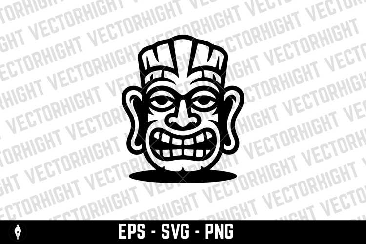 Traditional polynesian tiki idol. Illustration of tribal tik