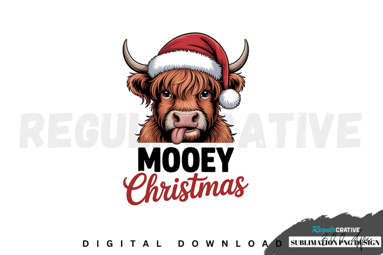 Mooey Christmas PNG, Merry Christmas Sublimation PNG