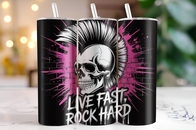 Live fast rock hard Tumbler Wrap | Sublimation | Tumblers