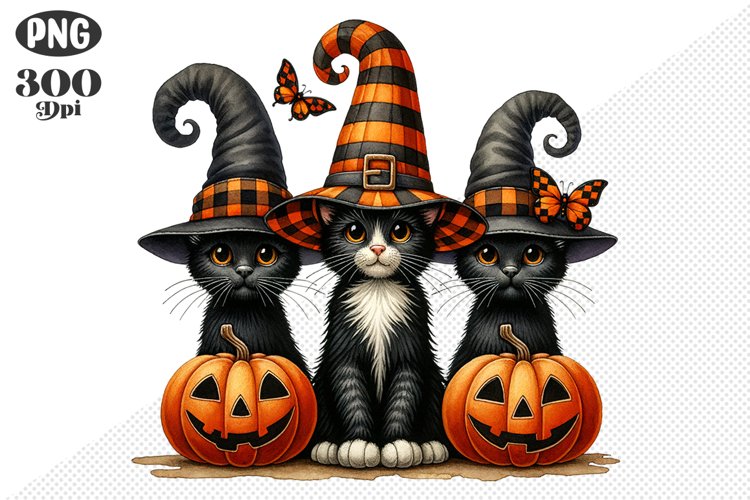Halloween Cat And Pumpkin Sublimation - Clipart PNG Design