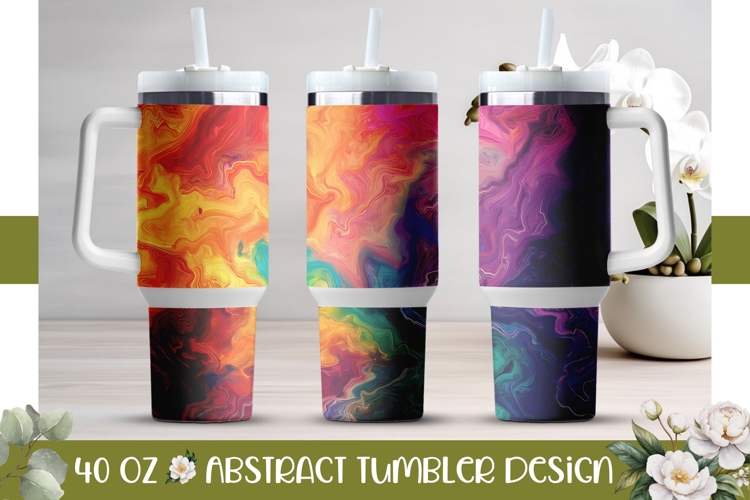 Fluid Art Tumbler Template, Colorful 40 Oz Tumbler