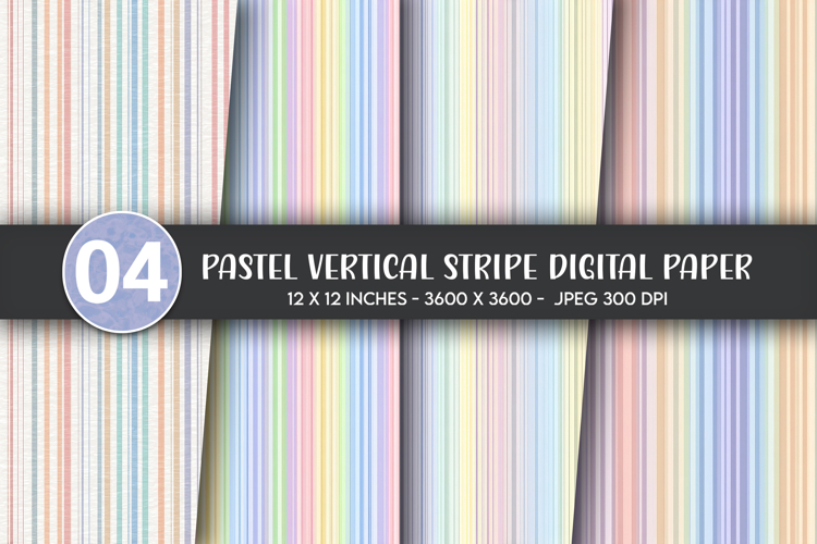 Pastel Vertical Stripe Digital Paper