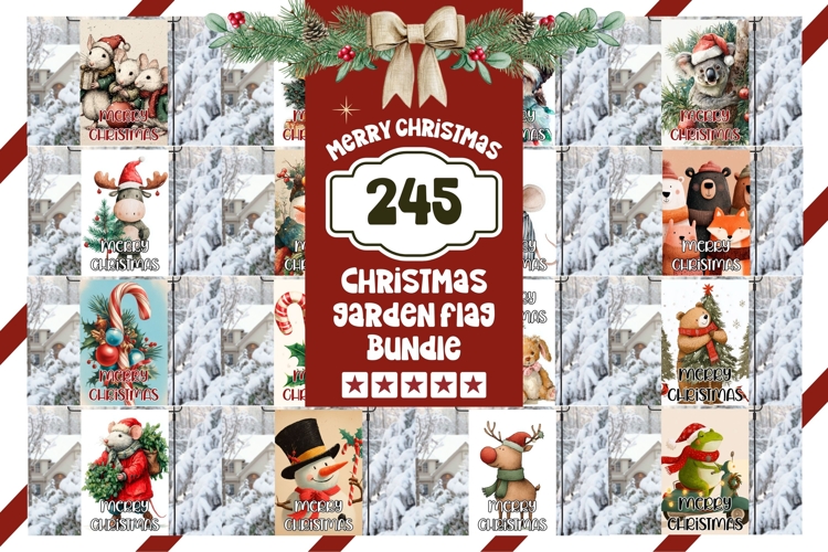 Merry Christmas Garden Flag Bundle, Welcome Garden Flag