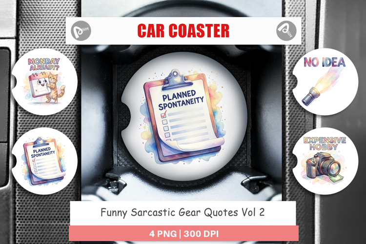 Sarcastic Gear Quotes Car Coaster