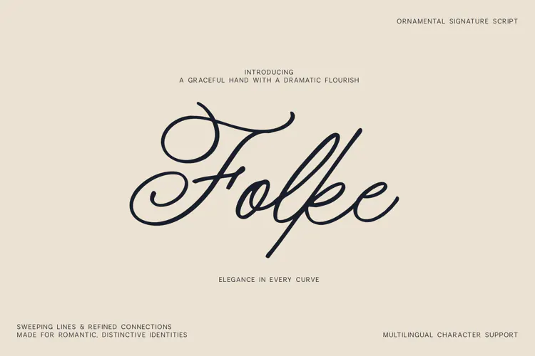 Folke Ornamental Signature Script Font