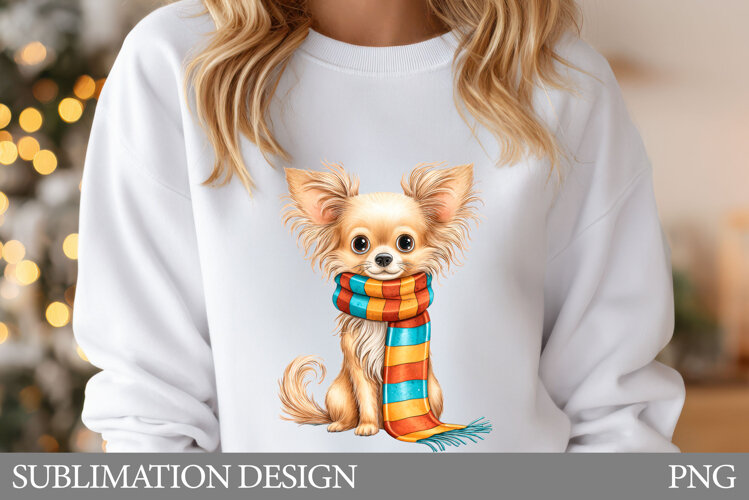 Cute Dog T-Shirt Design. Christmas Sublimation example image 1