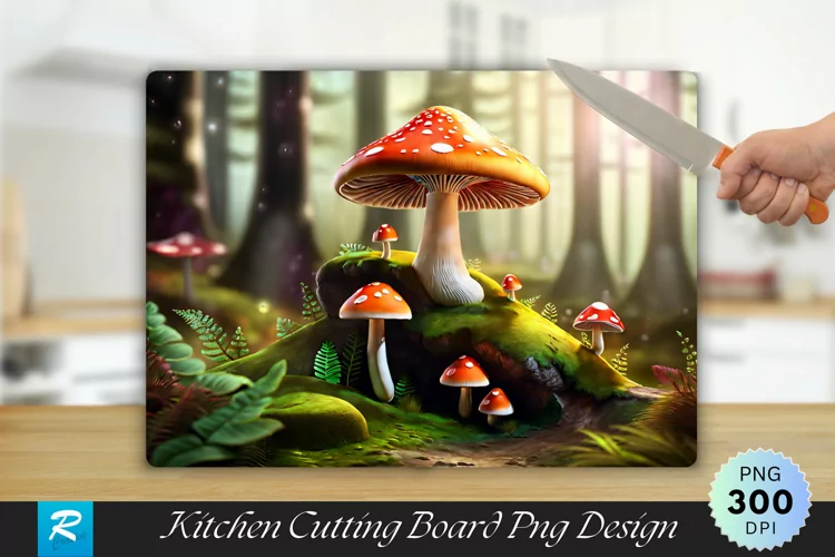 3D Scene Cutting Board Sublimation Design