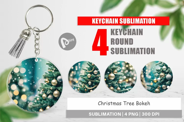 Keychain Christmas Tree Bokeh