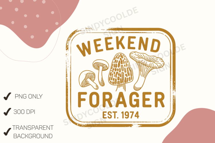 Vintage Weekend Forager Mushroom