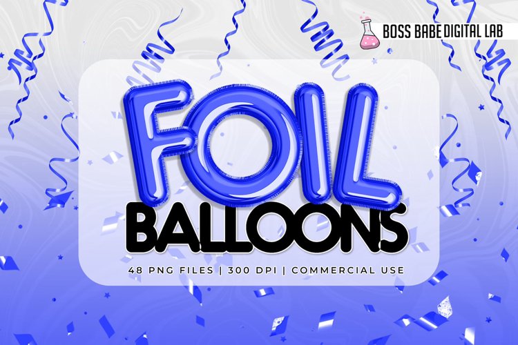 Blue Foil Balloon Clipart: "Balloon CLIPART" Blue clipart example image 1