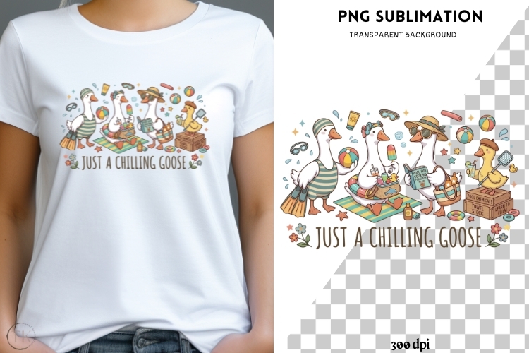 Chilling geese png design for T-shirts