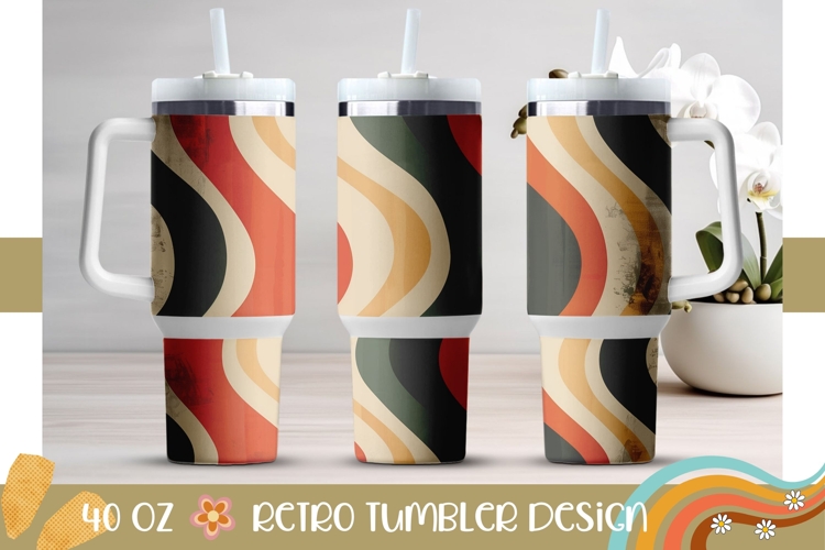 Retro Stripes Tumbler Sublimation, 40 Oz Tumbler Print