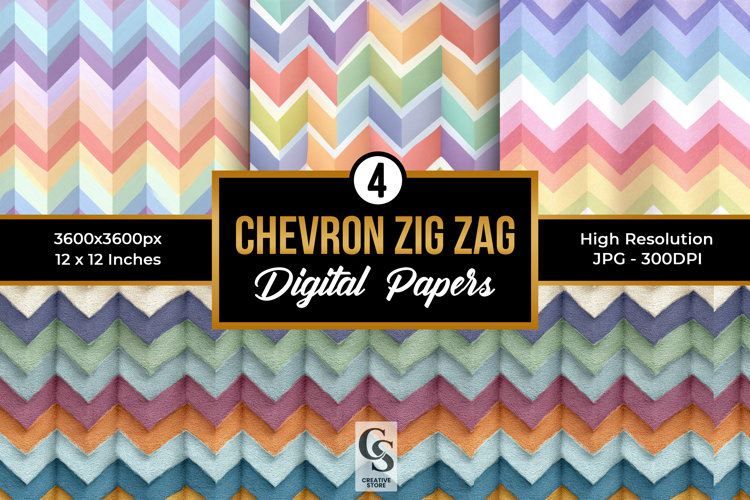 Chevron Zig Zag Pattern Digital Paper