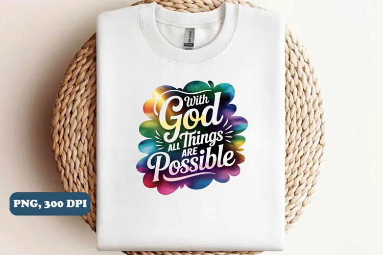 with God all things are possible PNG Design, Christian png