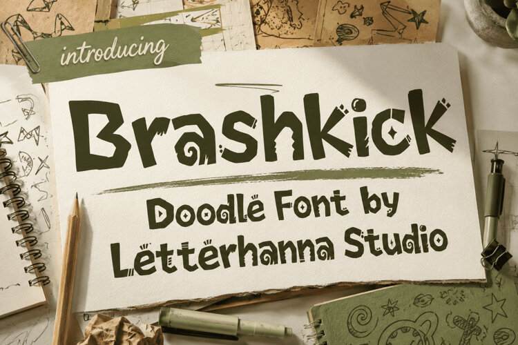 Brashkick Doodle Font: Bold, Rough, and Playfully Unusual example image 1