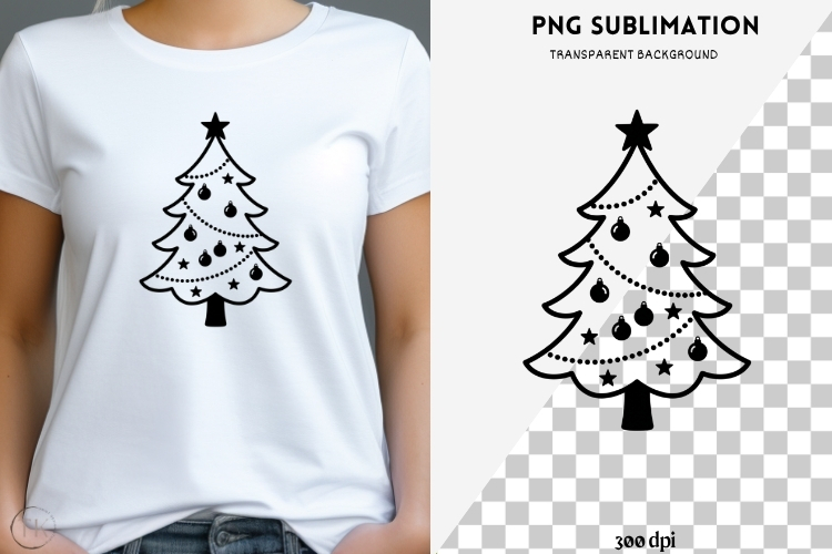 Christmas tree silhouette png design for T-shirts