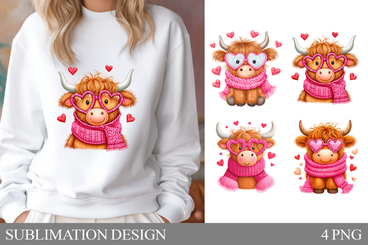 Valentines Cow Sublimation. Valentine Cow T-Shirt Design