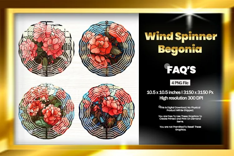 Begonia Wind Spinner Sublimation - 04 Variations