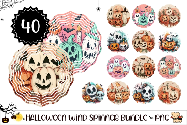 Cartoon Halloween Wind Spinner Bundle, Halloween Bundle