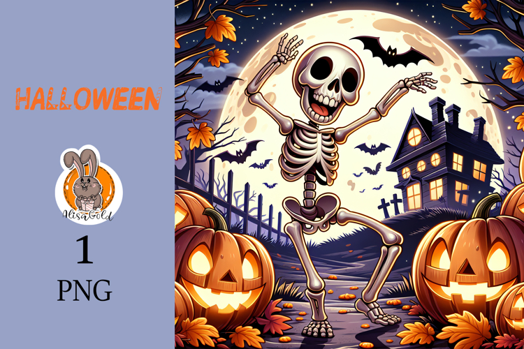 skeleton , halloween, pumpkin