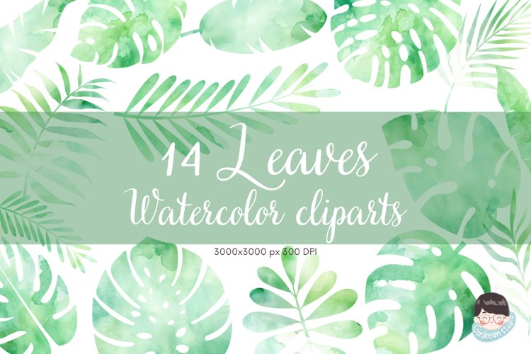 Watercolor Leaves Clipart Image 2