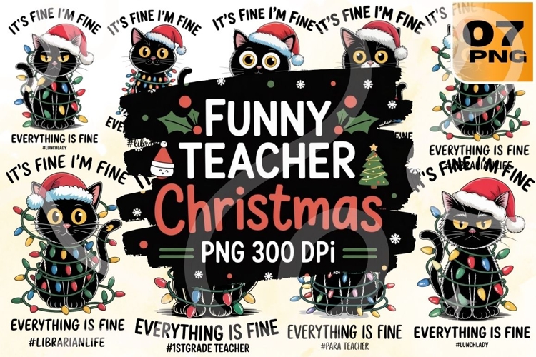 Funny Teacher Christmas PNG Bundle 19