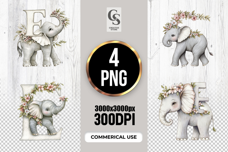 Cute Elephant Clipart Image 4