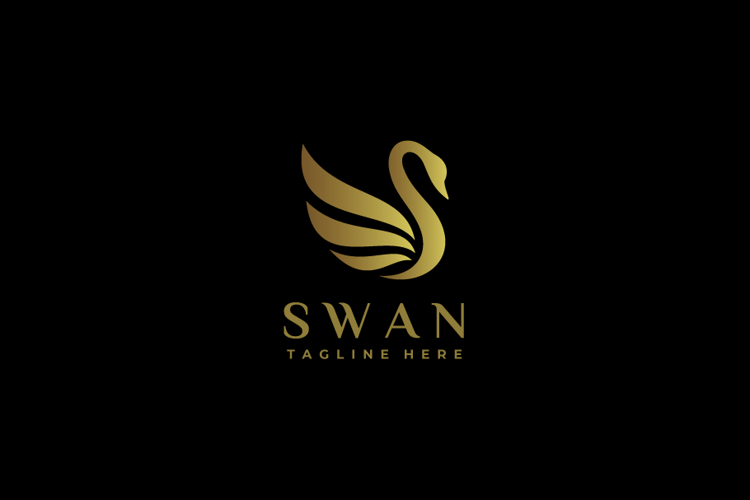Swan Gold Logo Vector Illustration