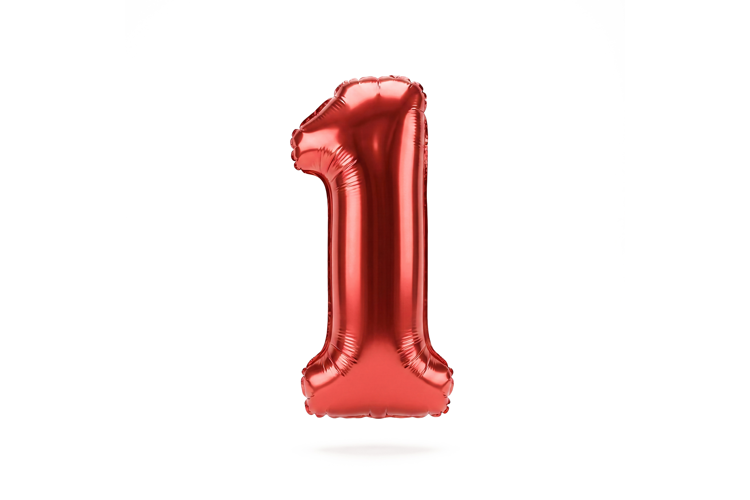 Red Metallic Number 1 Foil Balloon Party Decoration