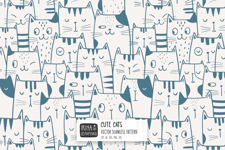 Cute Cat Seamless Pattern