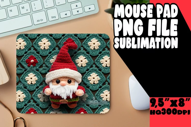 3D Embroidered Christmas Sublimation Mouse Pad