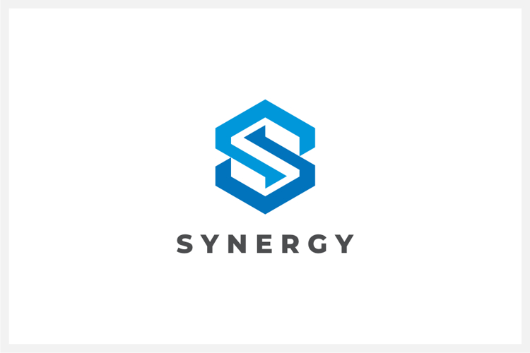 Synergy Letter S Hexagon Logo Design Vector Template