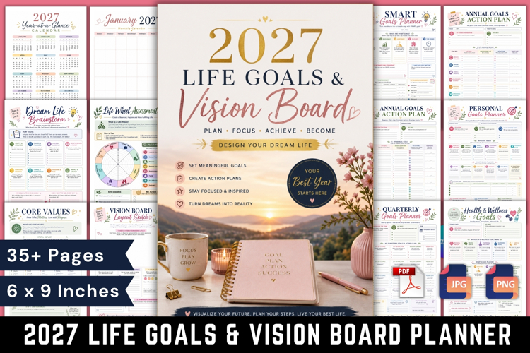 2027 Life Goals & Vision Board Planner