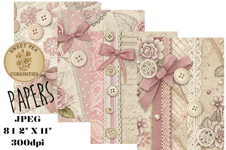 Shabby Chic, Pink, Paper, Floral, Papers, Junk Journal
