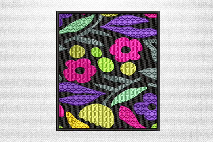 Colorful Floral Abstract Embroidery Design Pattern