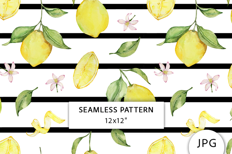 Lemons Seamless Pattern, Digital Paper
