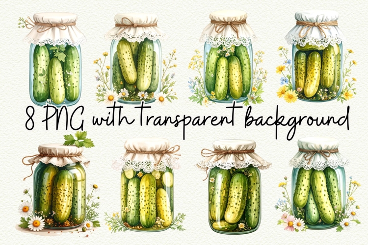 Cute Pickle Jar Sublimation Design Pickles PNG Cottagecore