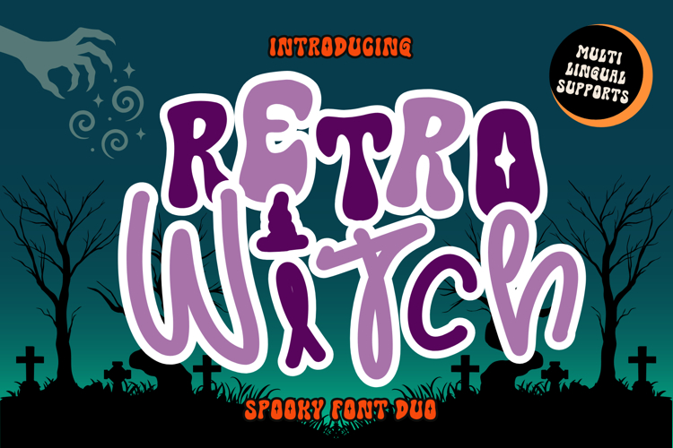 Retro Witch is a Halloween retro duo font example image 1
