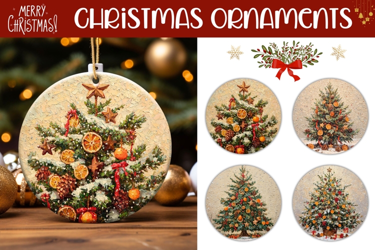 Art Christmas Tree Ornament Designs, Christmas Gift Tags