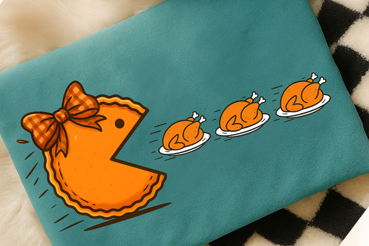 Funny Pumpkin Pie Thanksgiving Fall PNG, Pumpkin Pie Chasing
